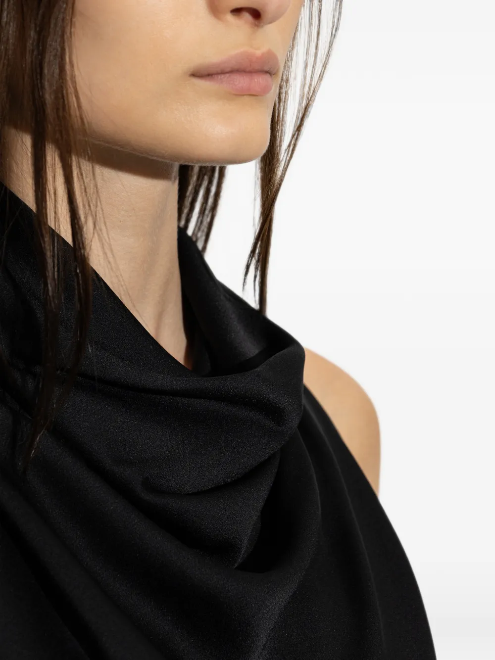 Givenchy asymmetric draped blouse Zwart