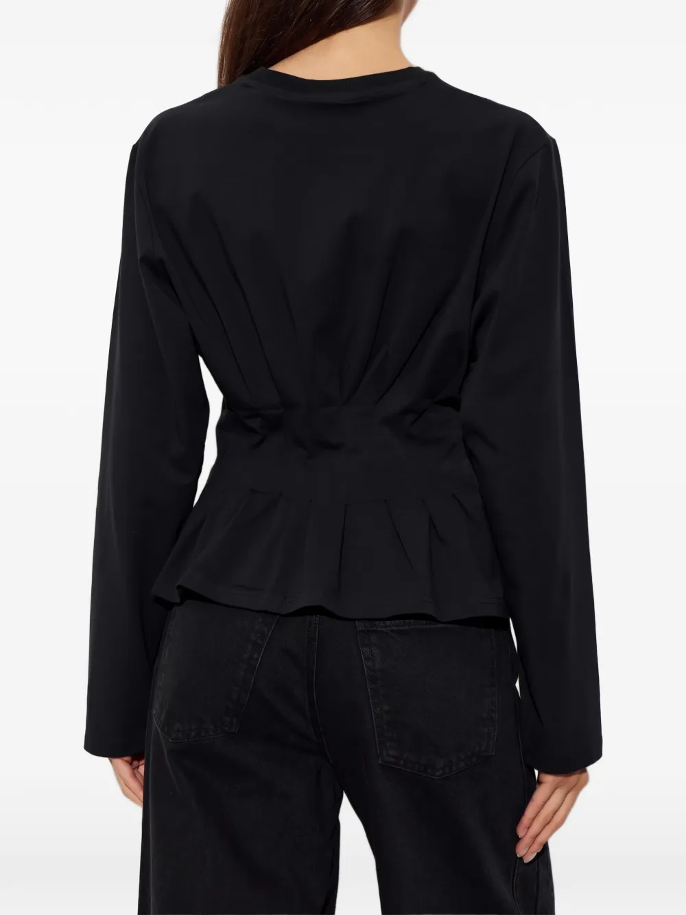 Gestuz GZinez pleated peplum top Zwart