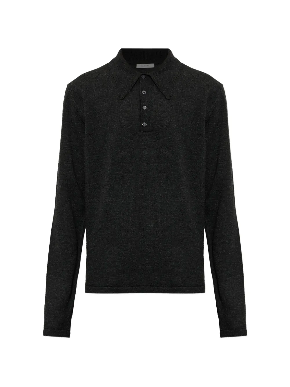 Lemaire Long-sleeve Polo Sweater In Grey