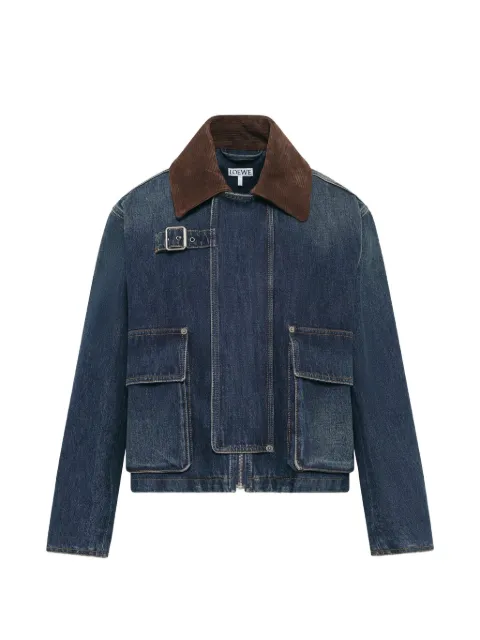 LOEWE corduroy-collar buckle-fastening jacket