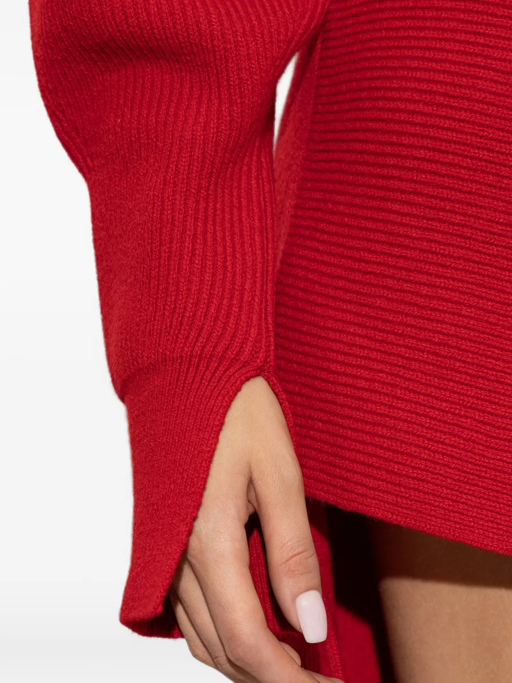 Givenchy Slashed wollen en kasjmier midi-jurk Rood