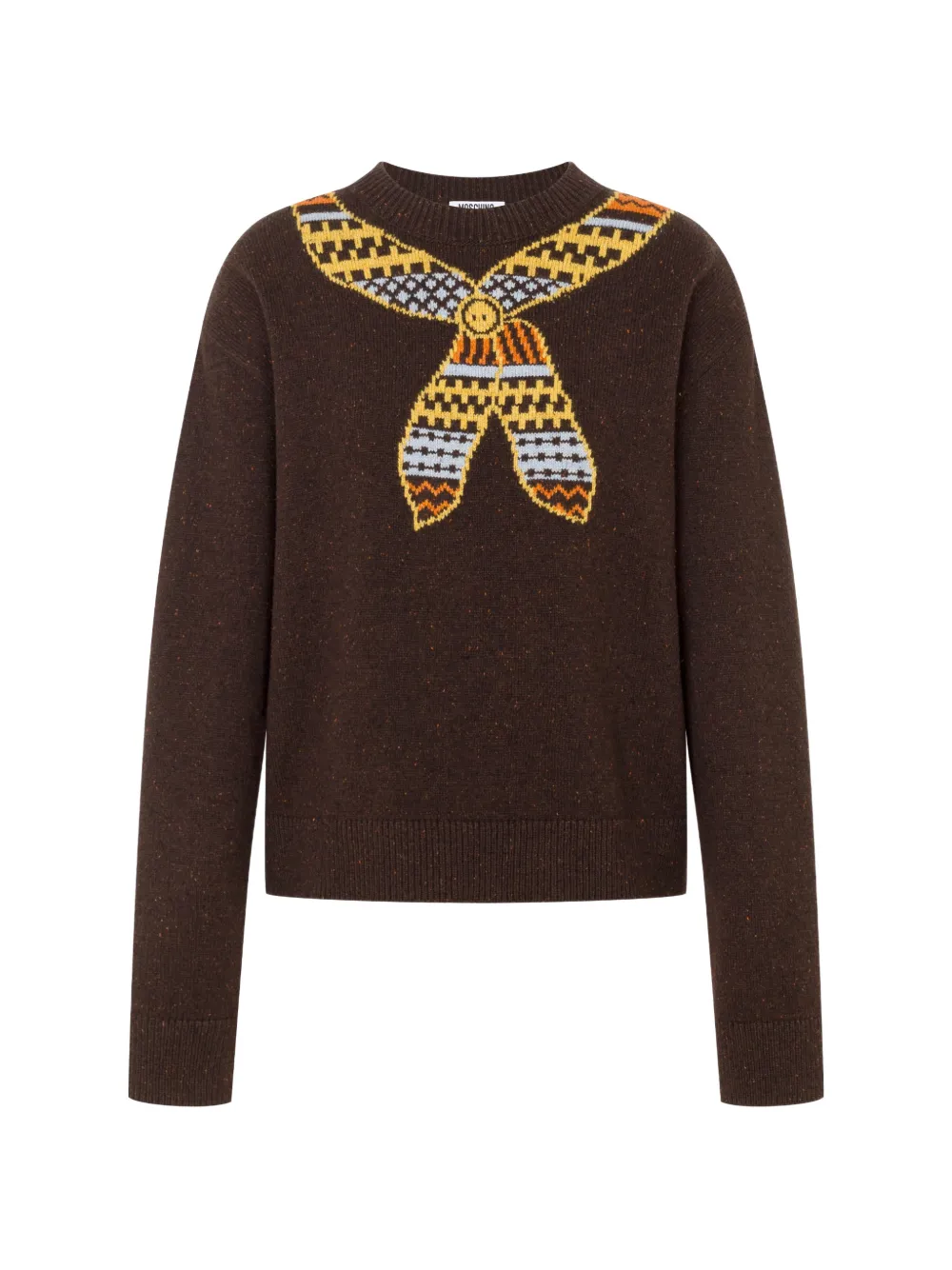Moschino inlaid wool-and-silk blend sweater - Marron