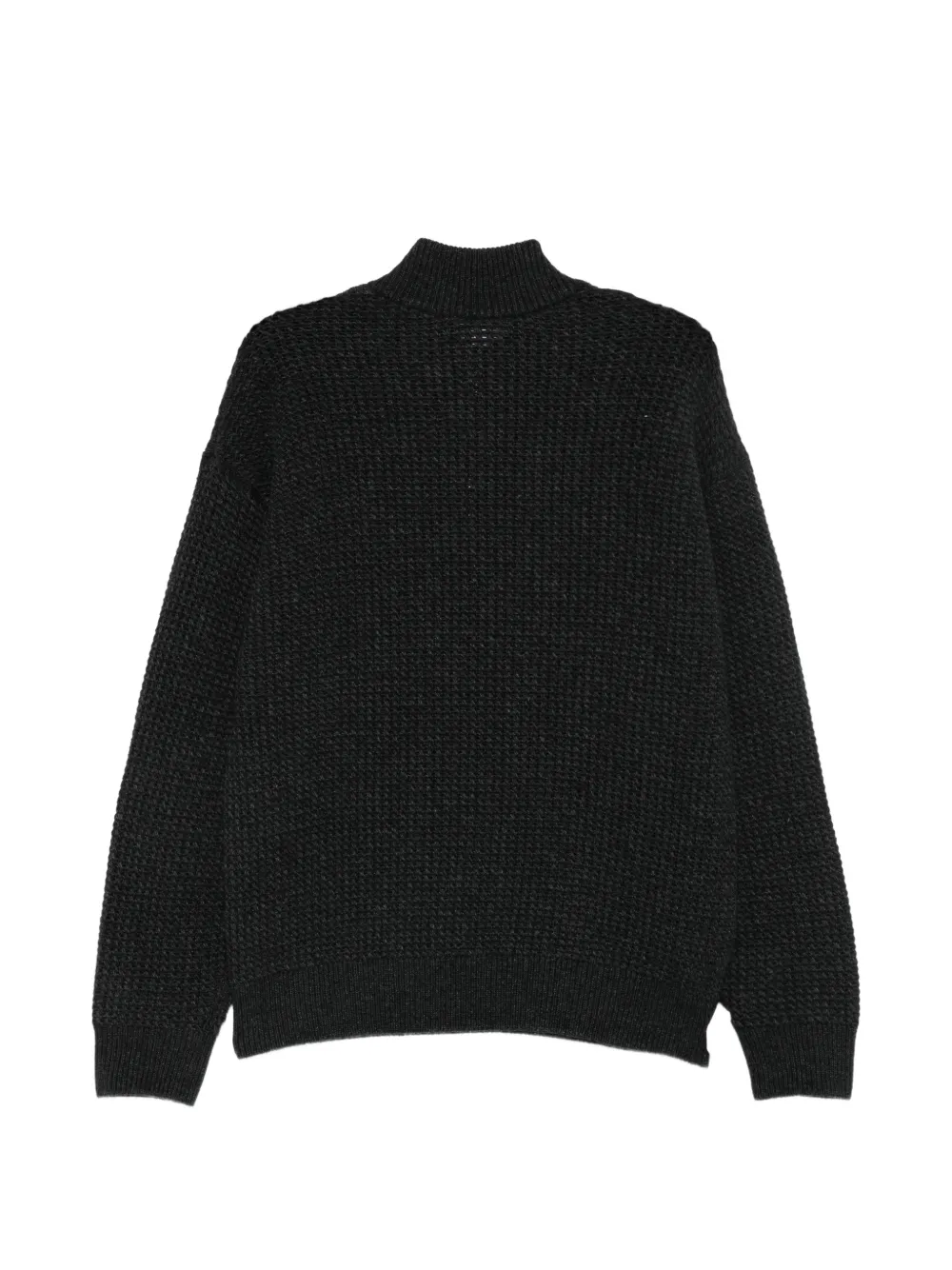 Lacoste Wafelgebreide trui met kwartrits Grijs