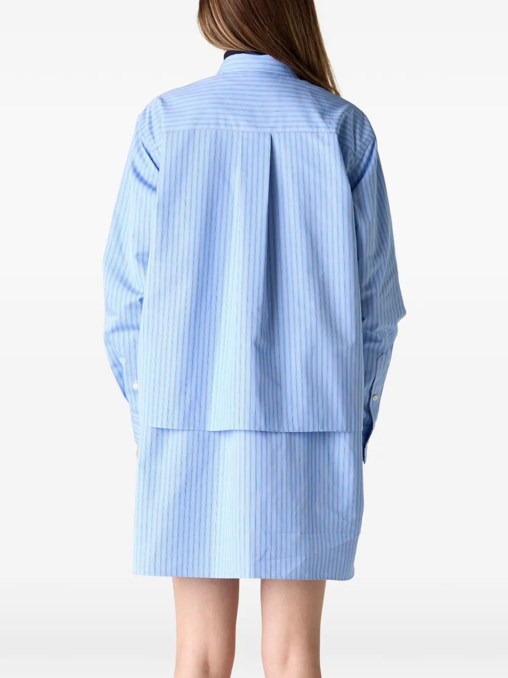 sacai Gestreepte popeline blousejurk Blauw
