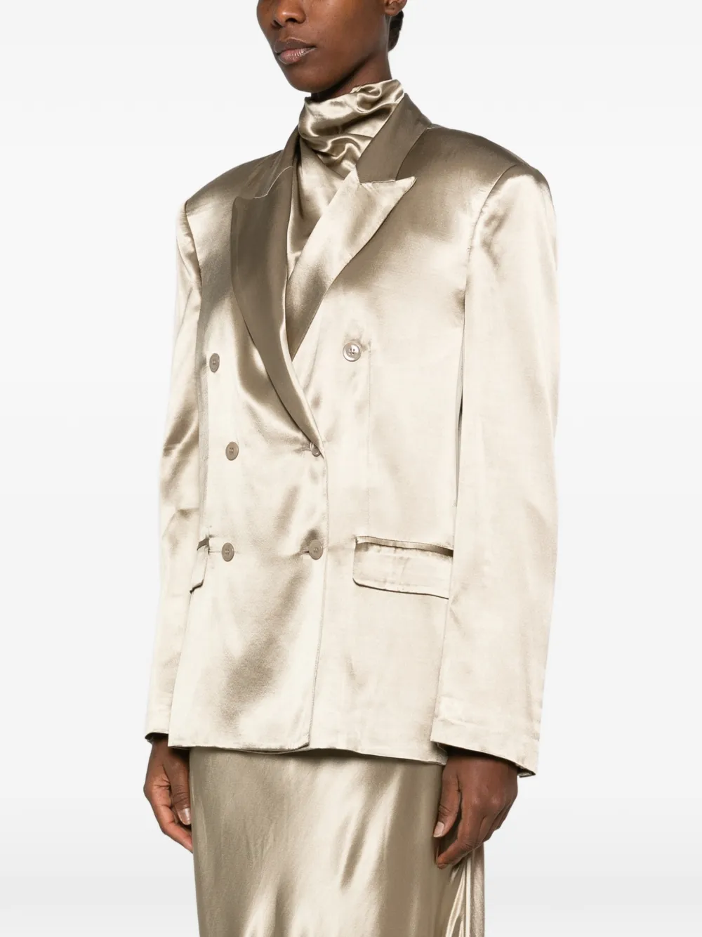 Erika Cavallini Trenchcoat met dubbele rij knopen Beige