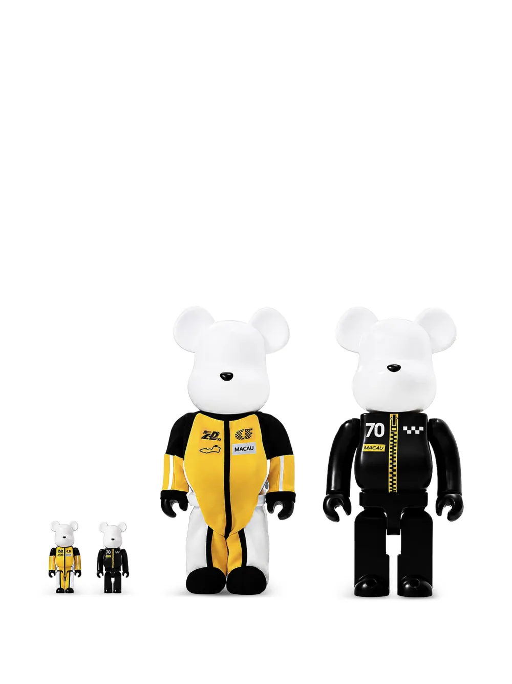 MEDICOM TOY x Grand Prix Macau Be@rbrick 100% and 400% figurines (set of two) - White