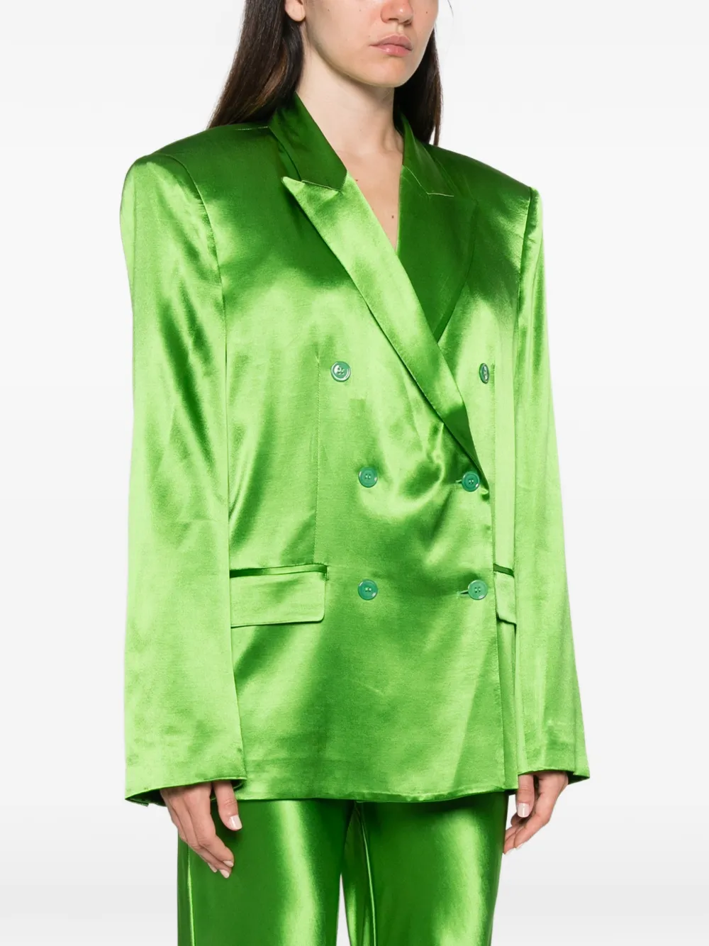 Erika Cavallini Blazer met dubbele rij knopen Groen