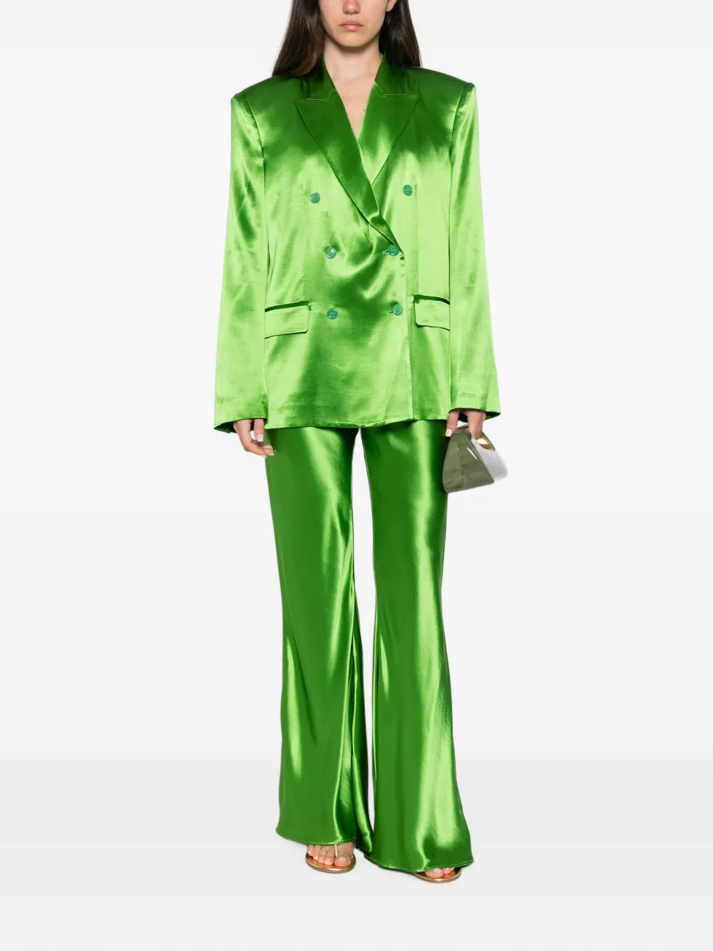 Erika Cavallini Blazer met dubbele rij knopen Groen