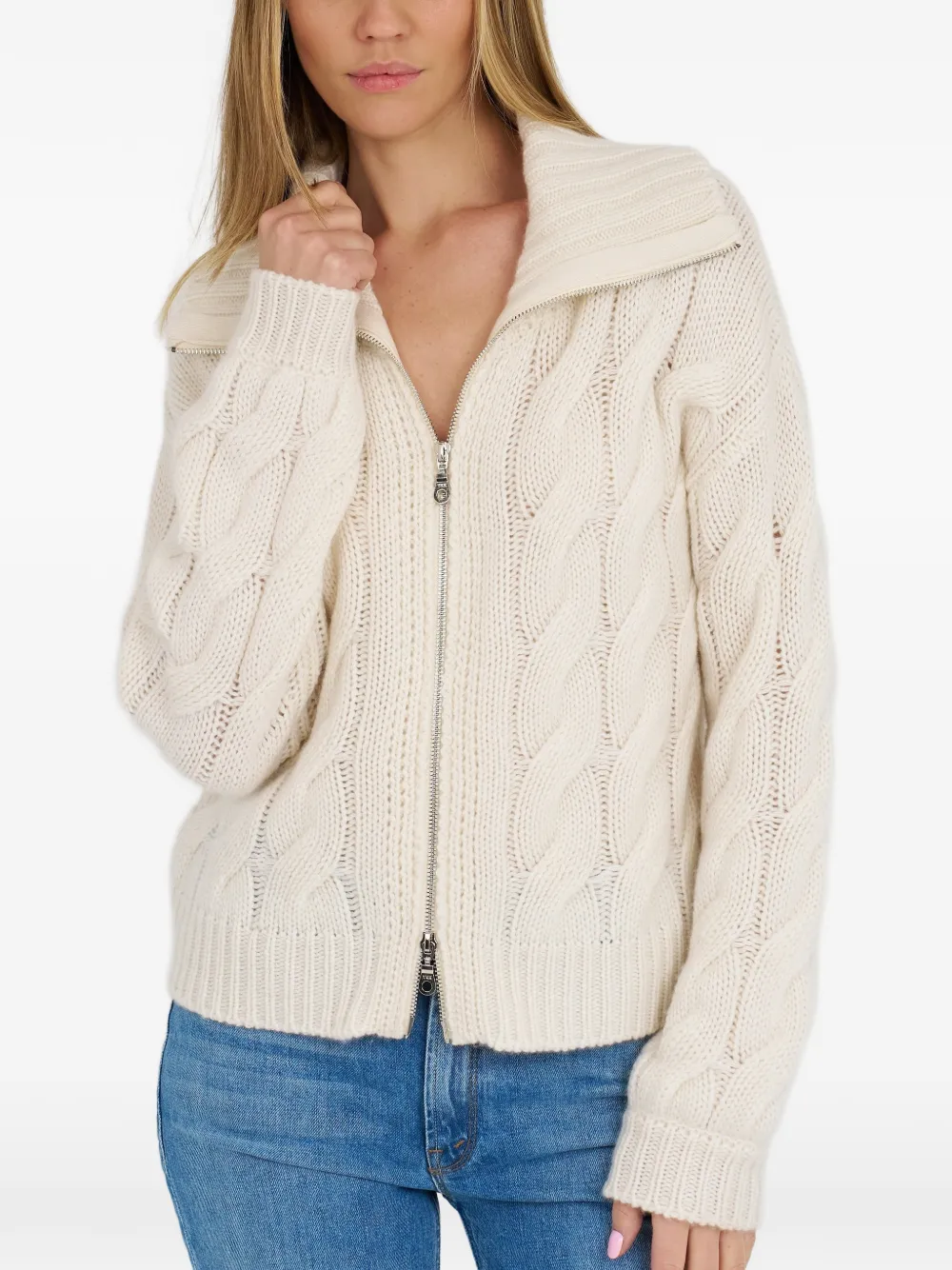 ARCHER CASHMERE Callie cable-knit cashmere cardigan