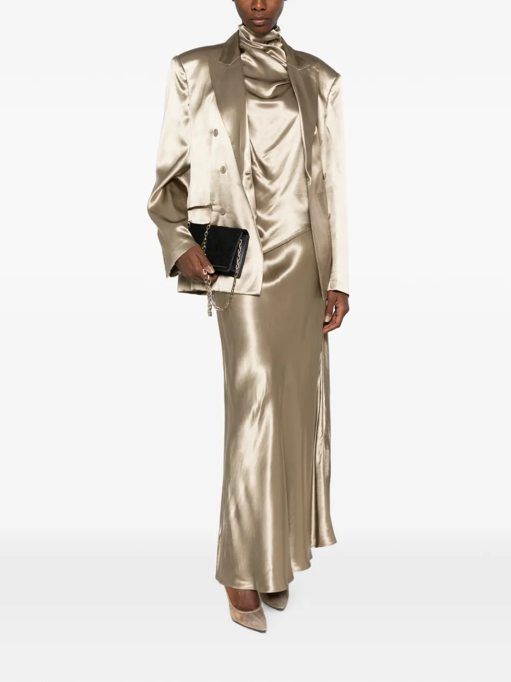 Erika Cavallini Gedrapeerde top Beige