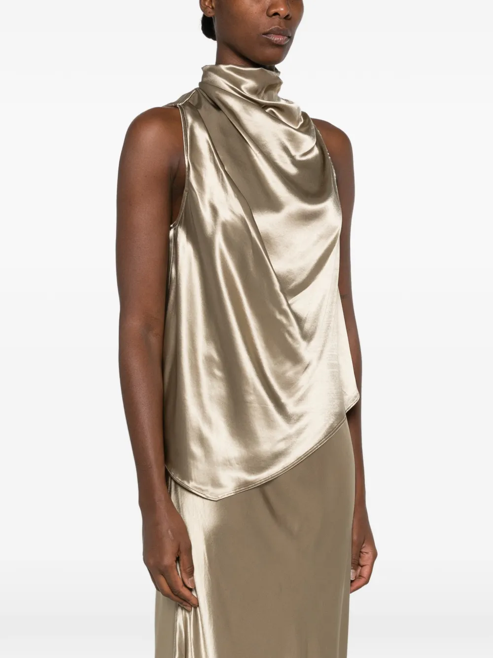 Erika Cavallini Gedrapeerde top Beige