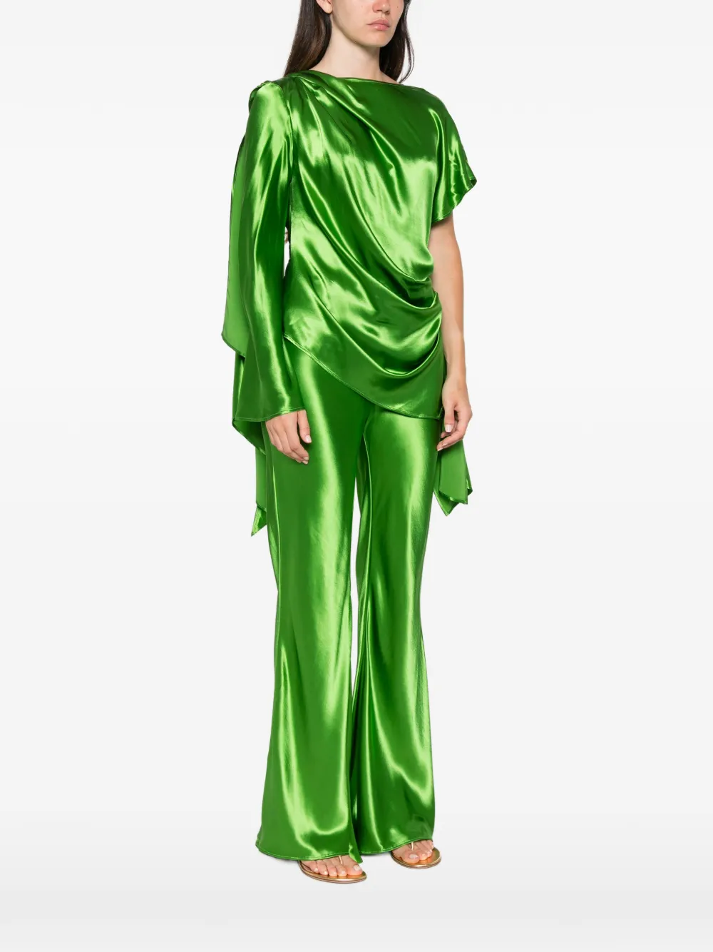 Erika Cavallini Asymmetrische blouse Groen