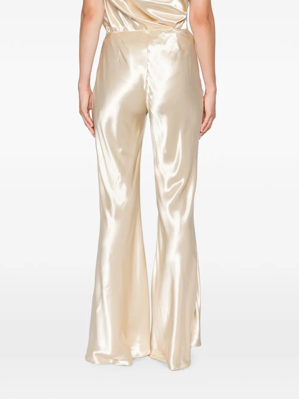 Erika Cavallini High waist flared broek Beige