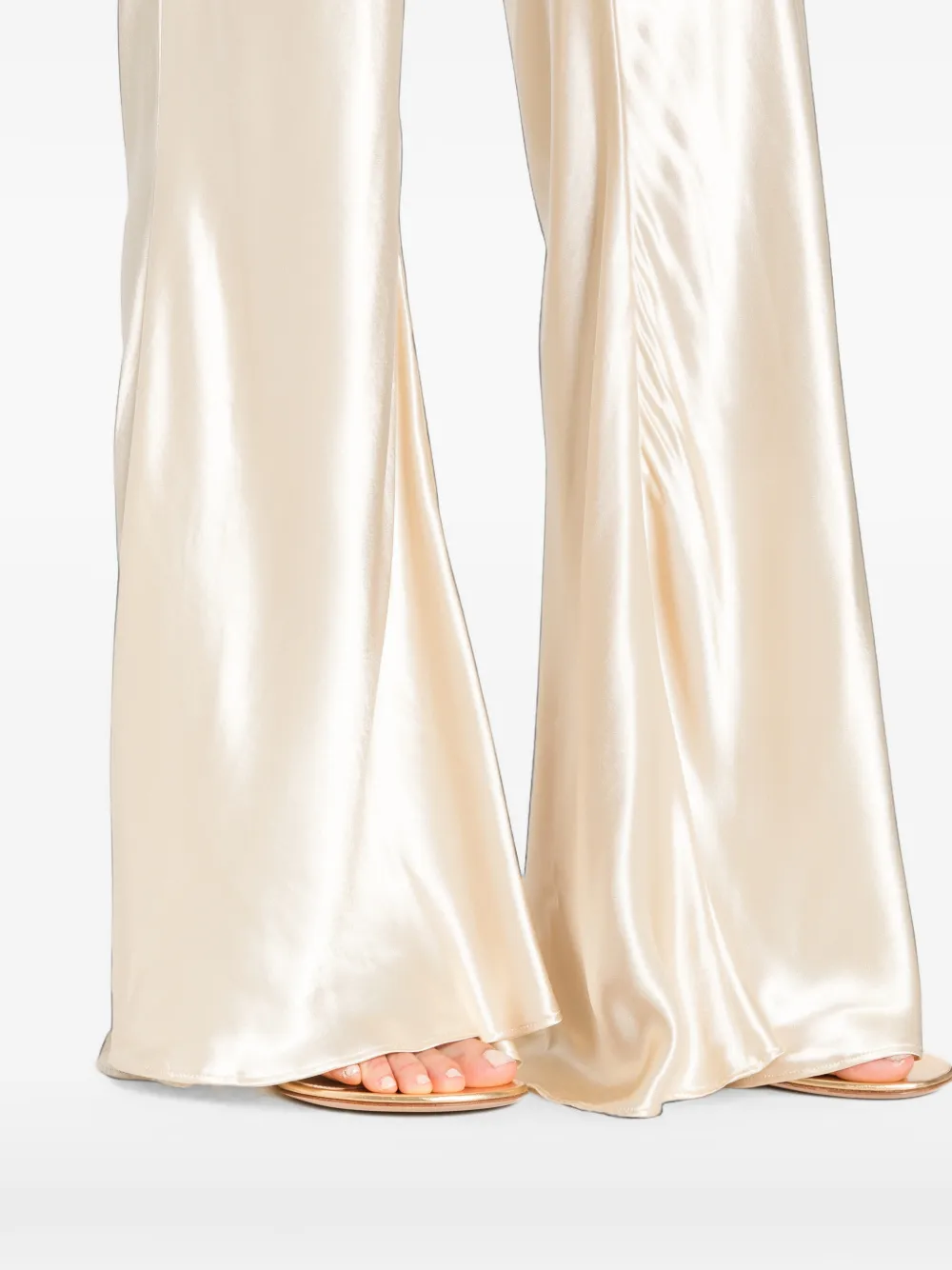 Erika Cavallini High waist flared broek Beige