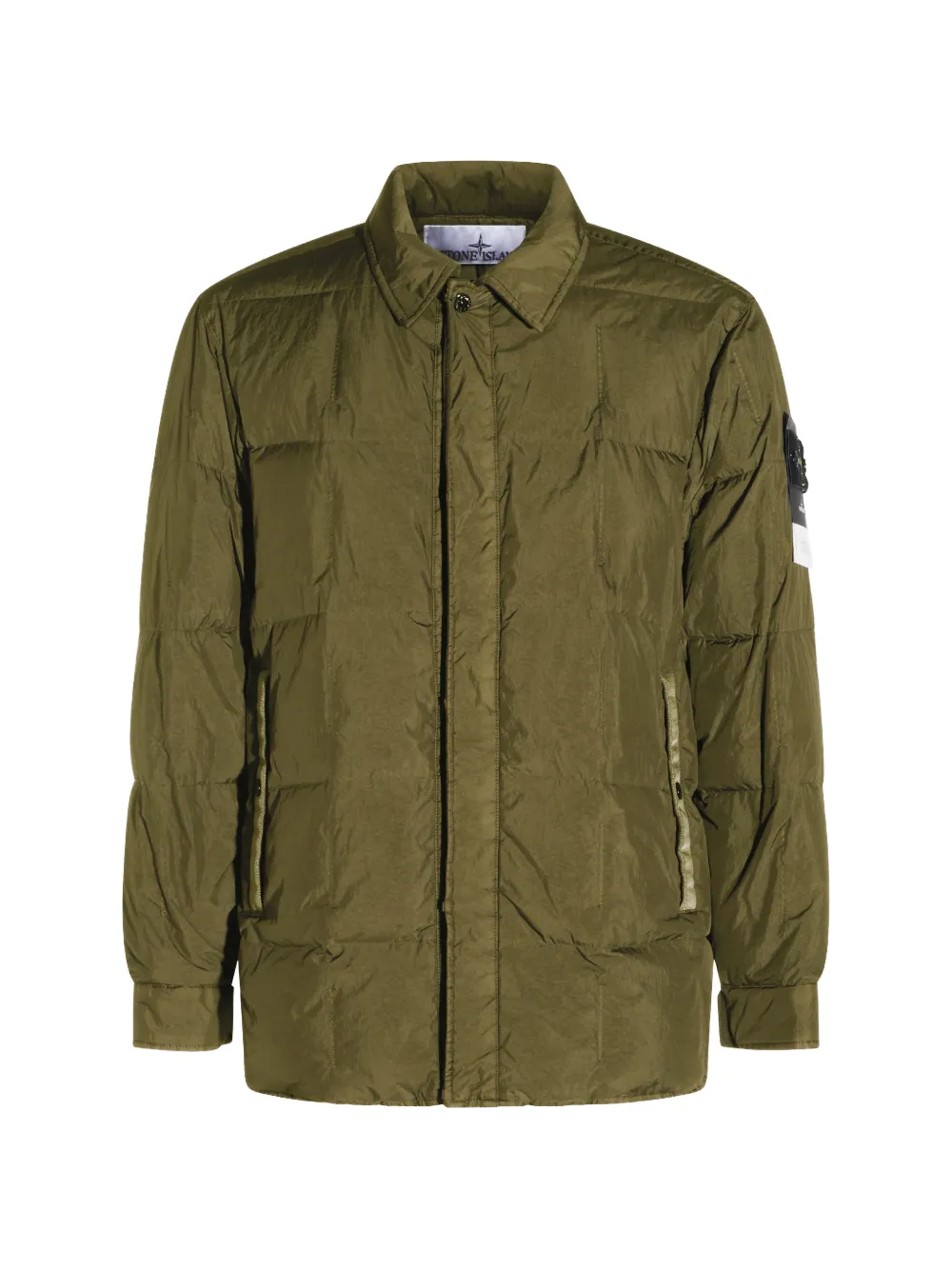 Stone Island Crinkle Reps NY quilted coat - Verde