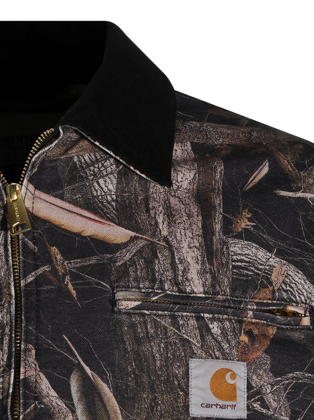 Carhartt WIP OG Detroit jack met bladerprint Zwart