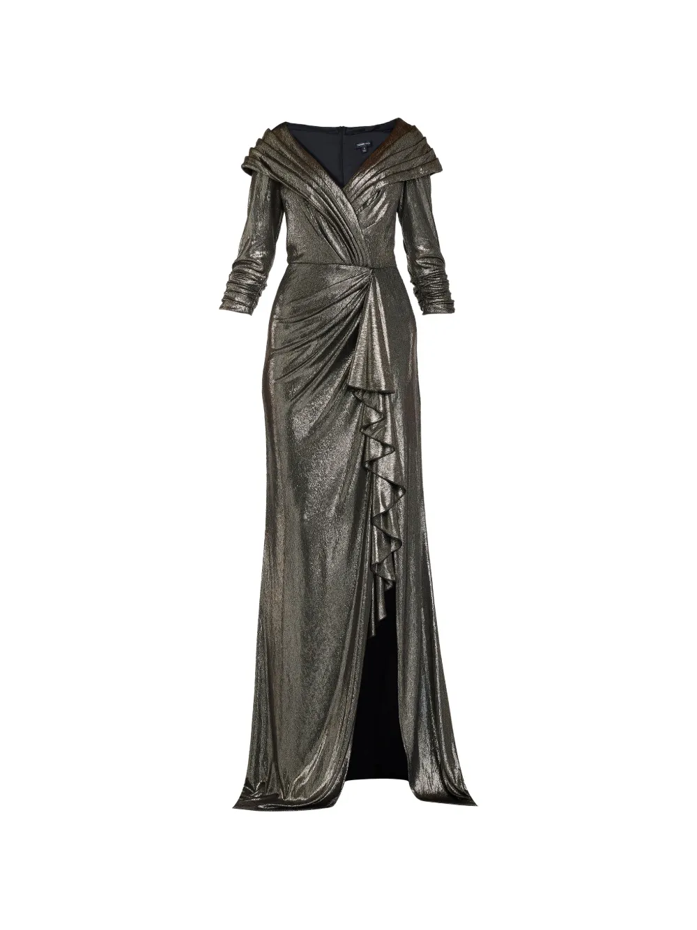 Tadashi Shoji robe à effet métallisé et volants - Gris Tadashi Shoji robe à effet métallisé et volants - Gris