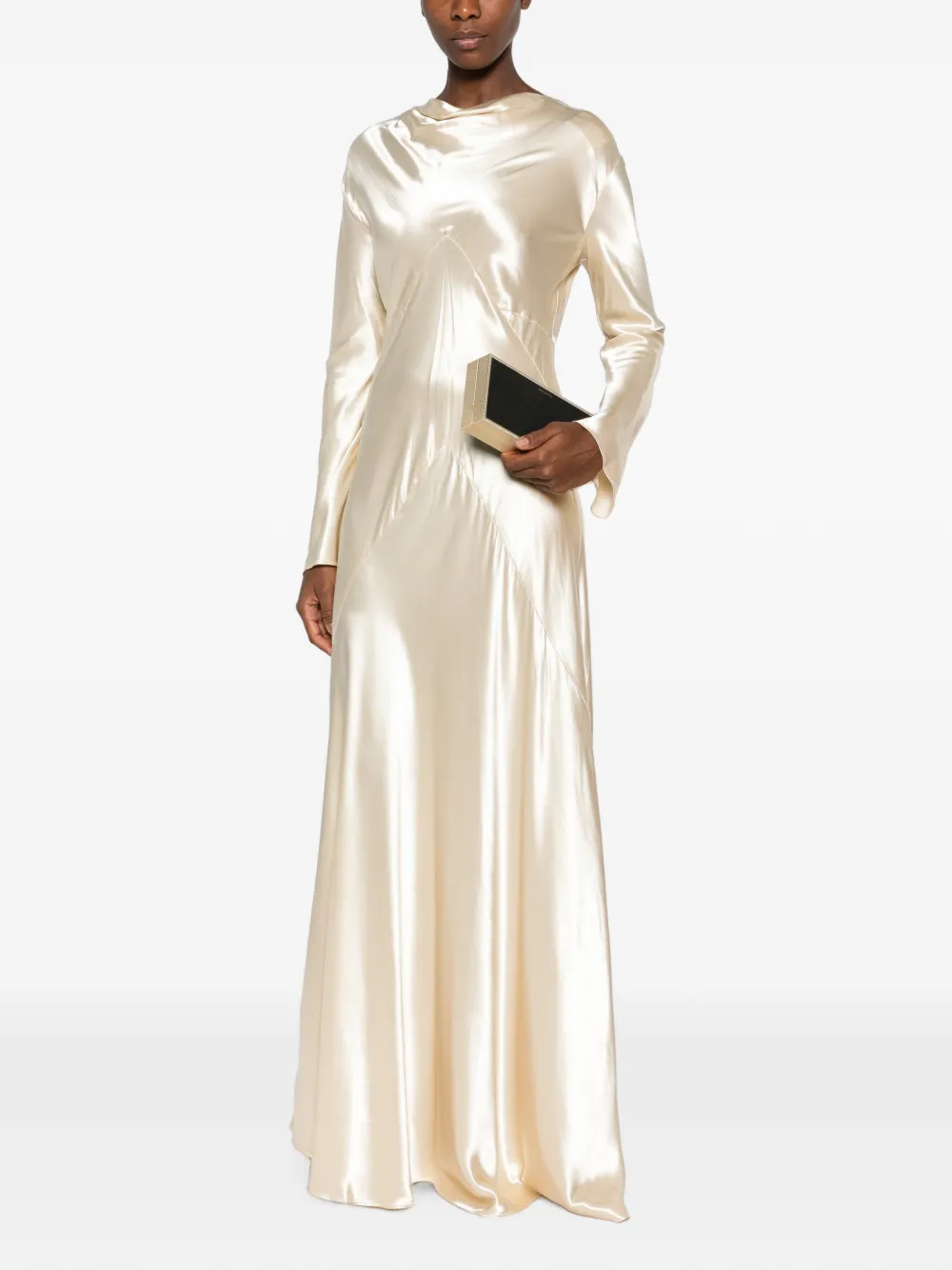 Erika Cavallini Maxi-jurk met open rug Beige