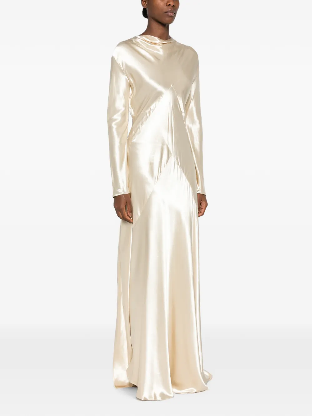 Erika Cavallini Maxi-jurk met open rug Beige