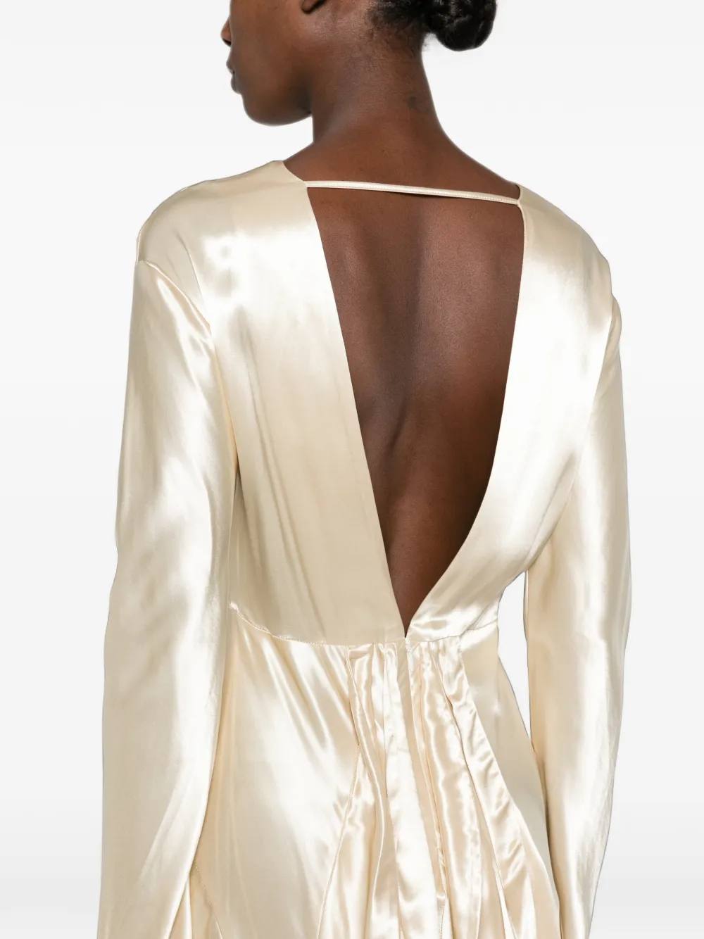Erika Cavallini Maxi-jurk met open rug Beige