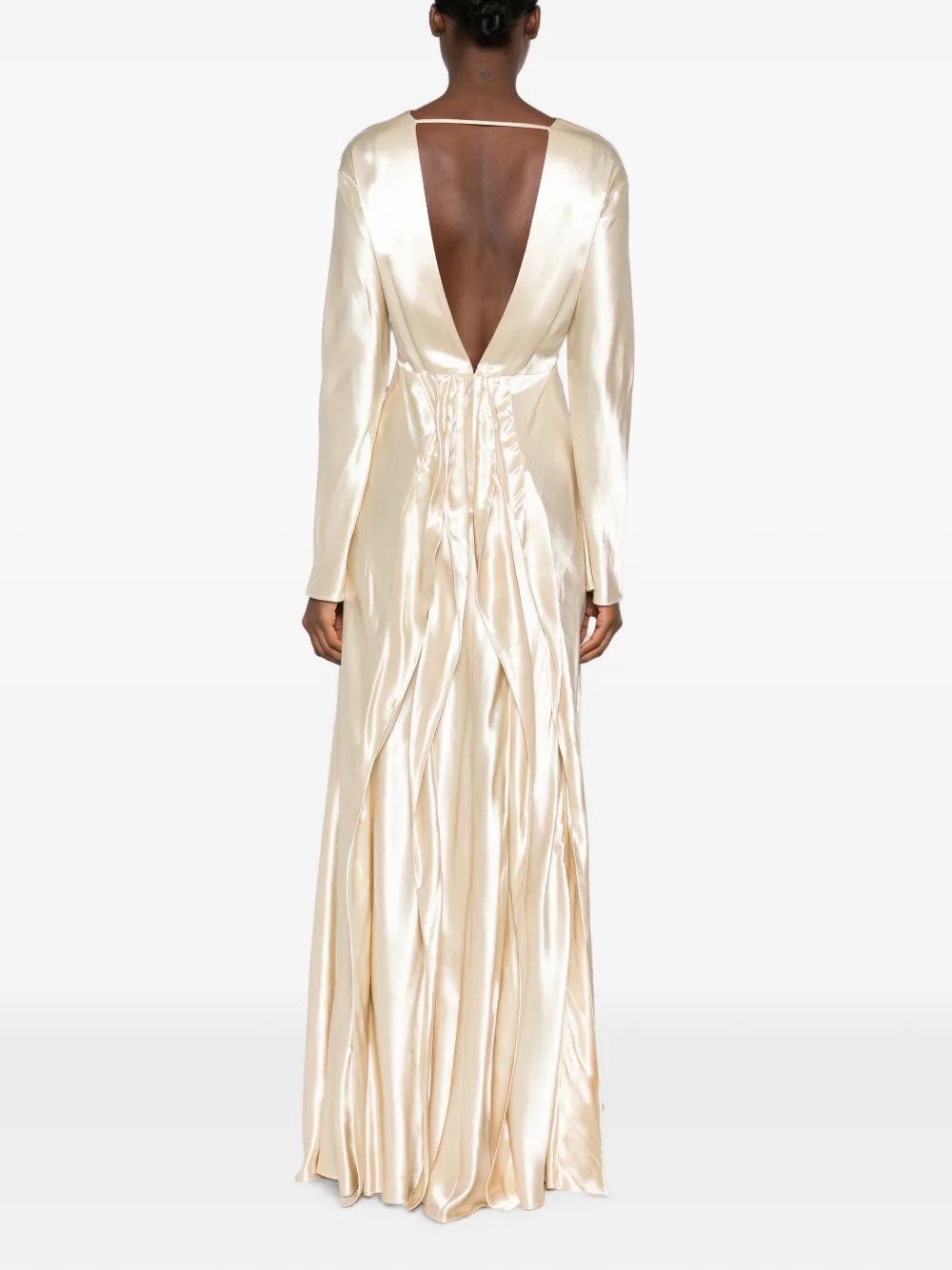 Erika Cavallini Maxi-jurk met open rug Beige