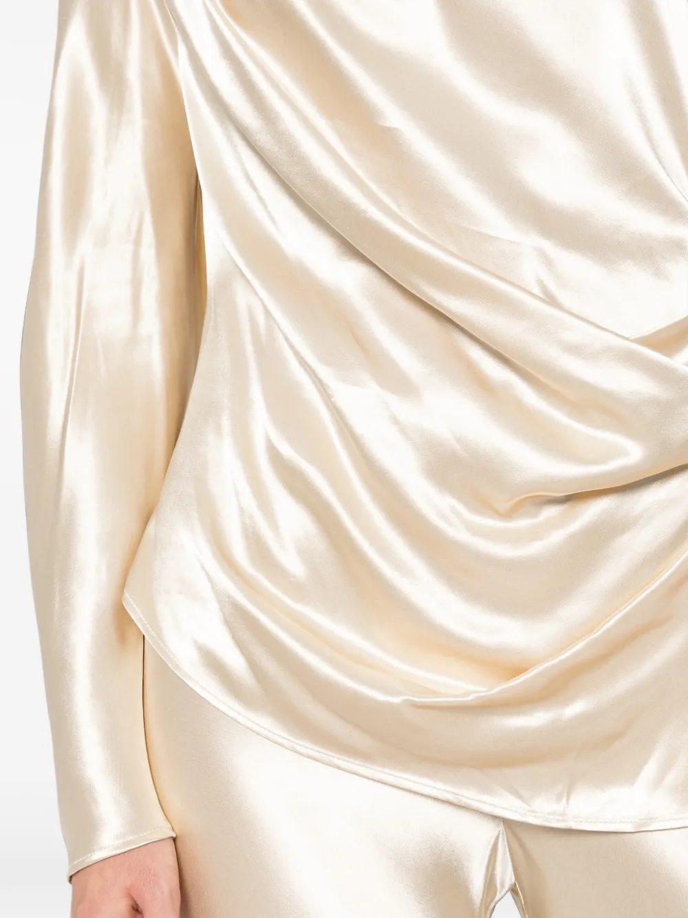 Erika Cavallini asymmetric draped blouse Beige