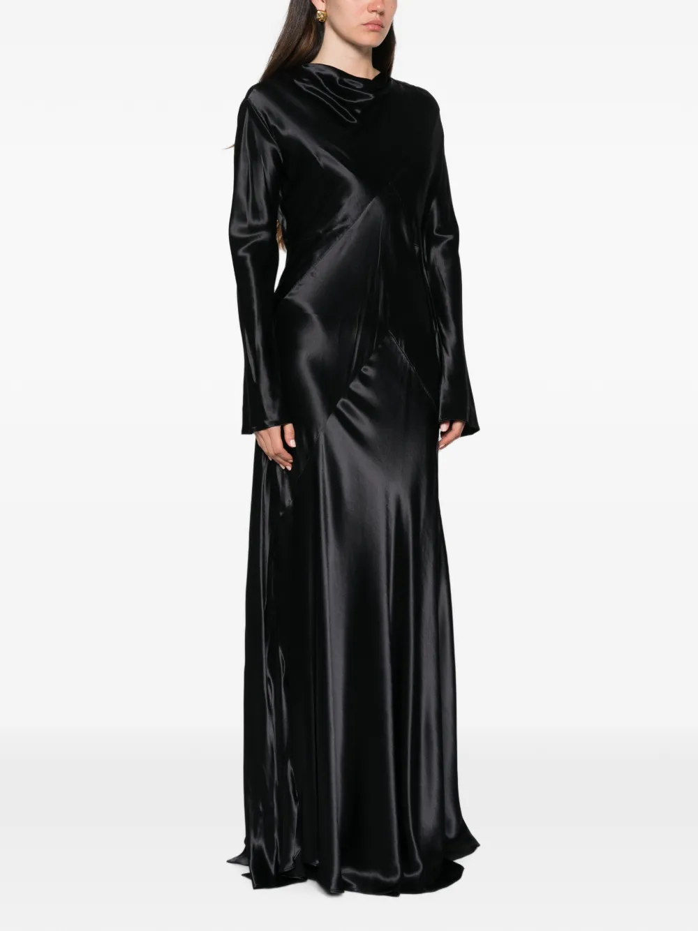Erika Cavallini Maxi-jurk met open rug Zwart