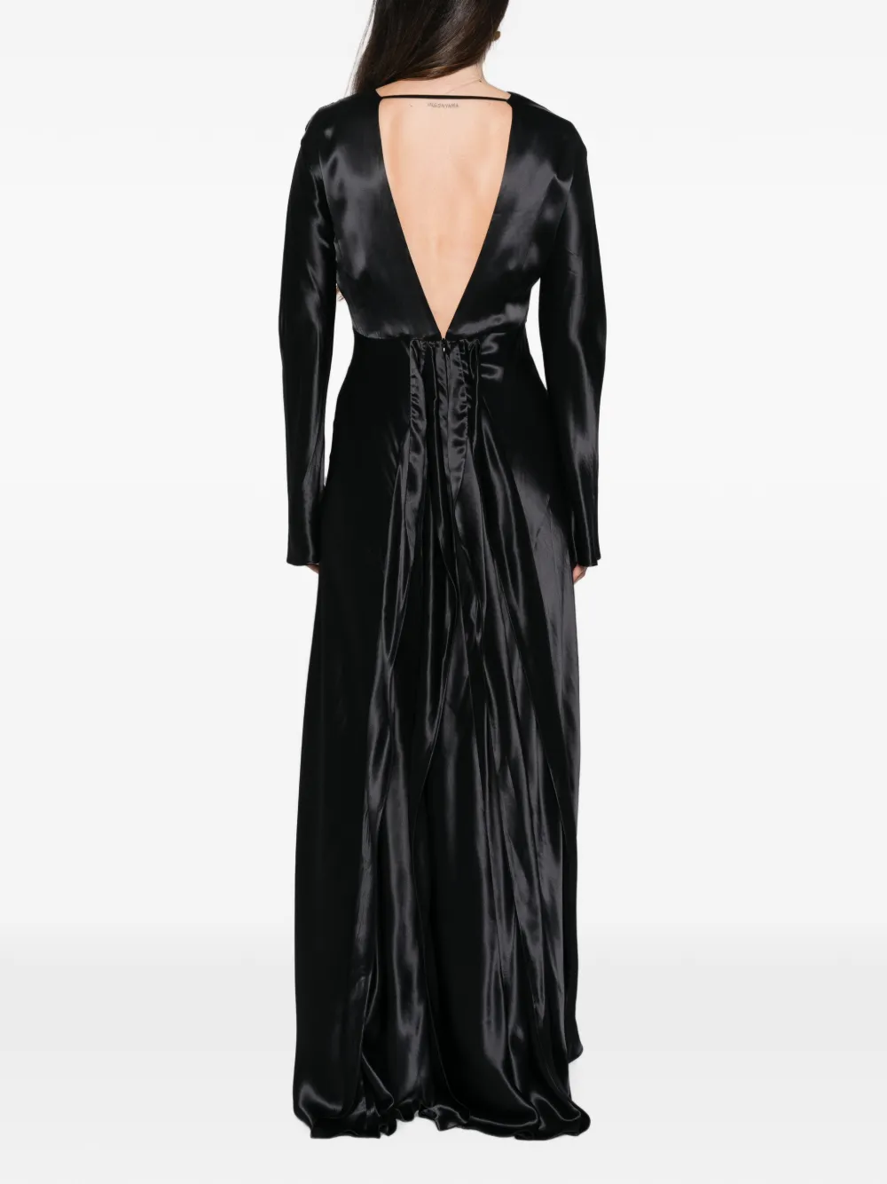 Erika Cavallini Maxi-jurk met open rug Zwart