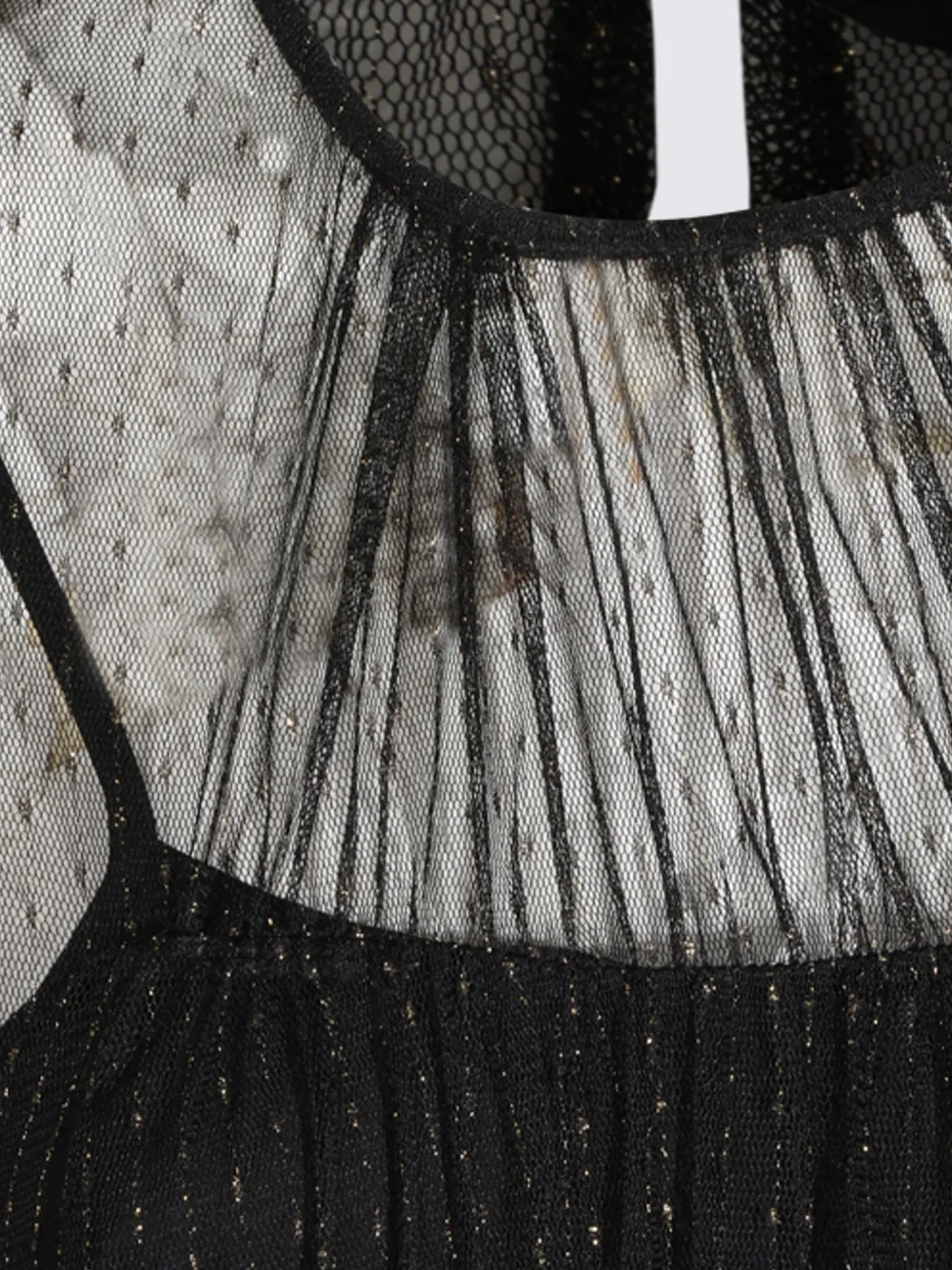 TWINSET Lange tulen jurk met plooien Zwart