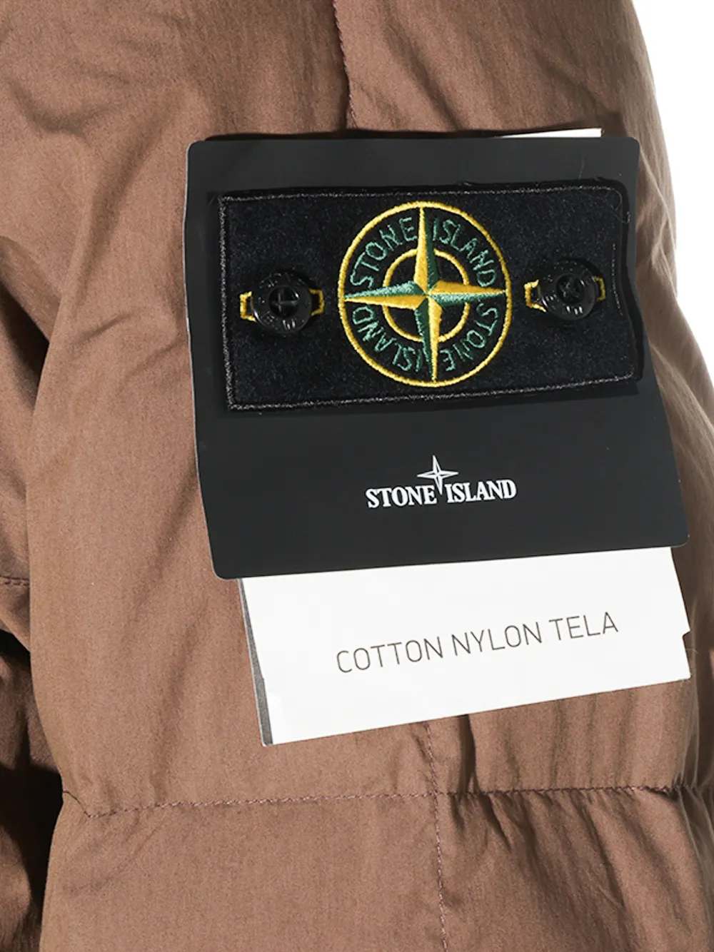 Stone Island quilted logo-patch jacket Bruin