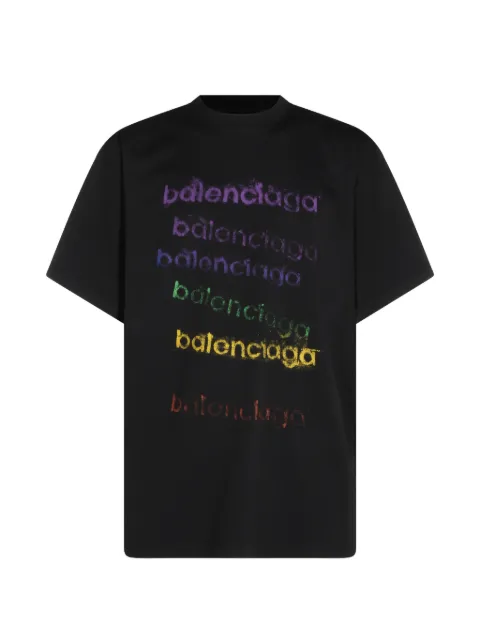 Balenciaga playera con hombros caídos y logo estampado