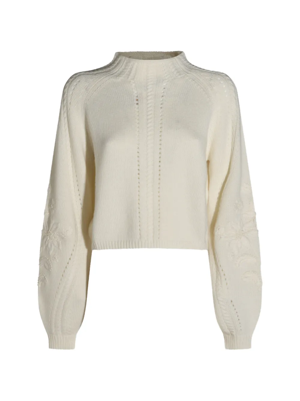 TWINSET floral-embroidered cable-knit sweater - Toni neutri