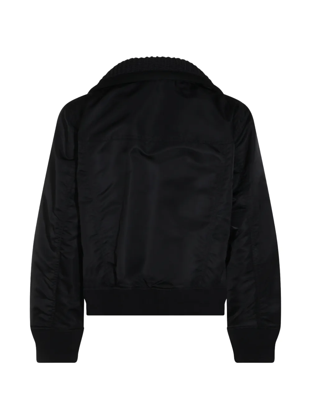 sacai Ribgebreid jack met kraag Zwart