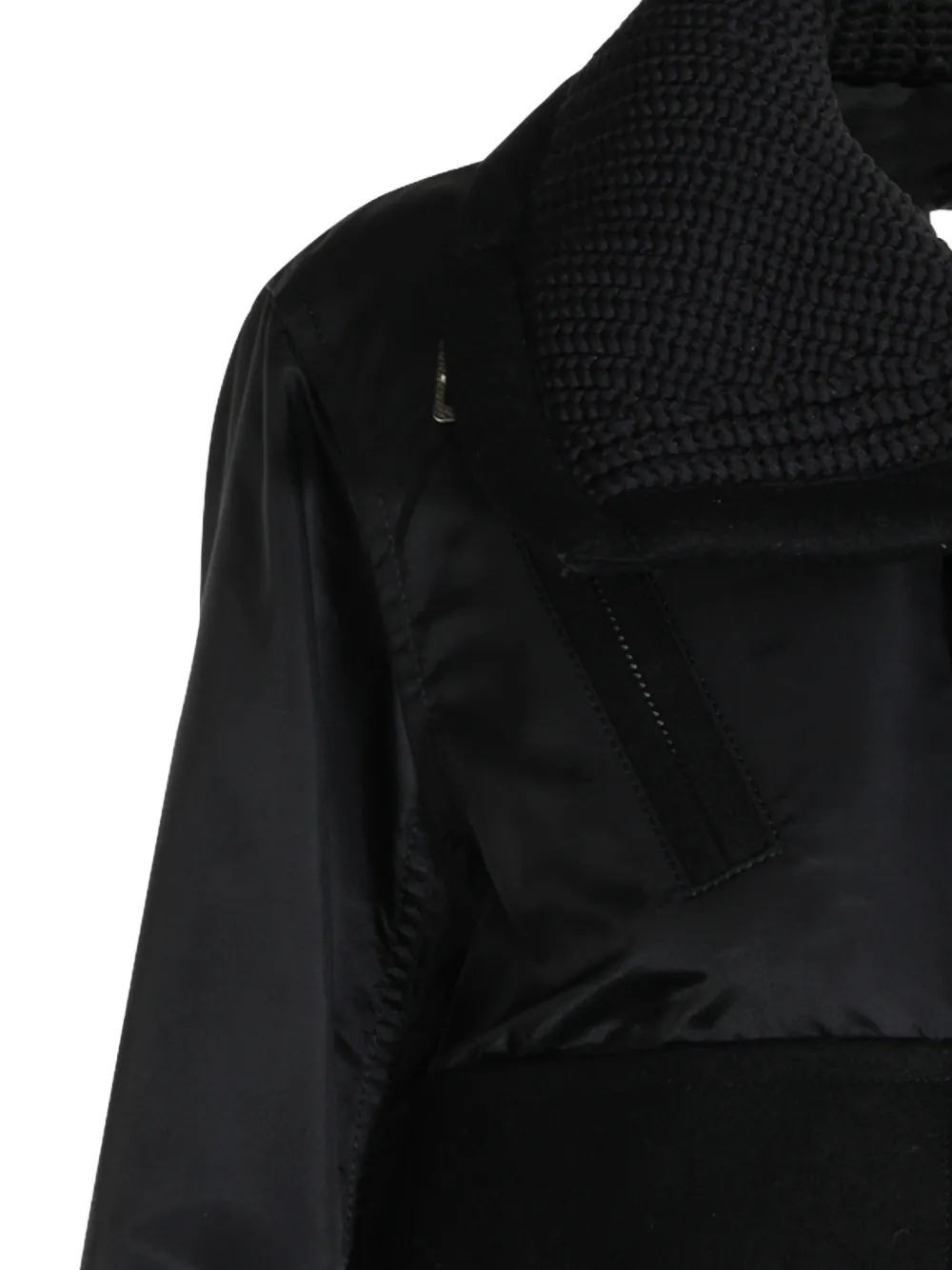 sacai Ribgebreid jack met kraag Zwart