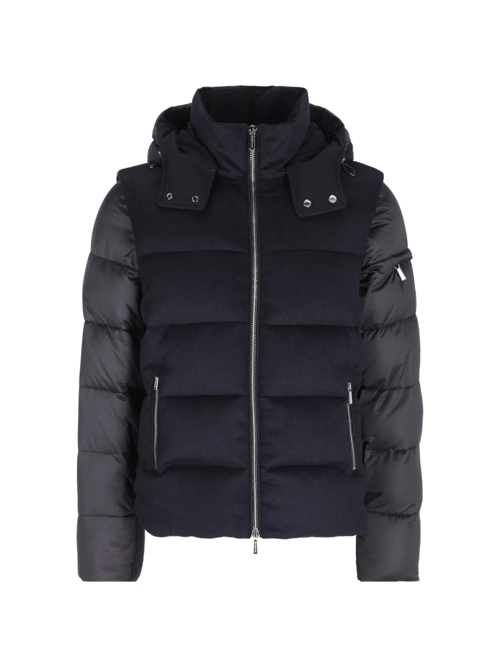 Moorer quilted-panel hooded jacket - Blu