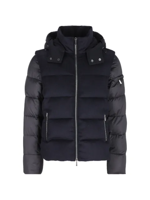 Moorer quilted-panel hooded jacket