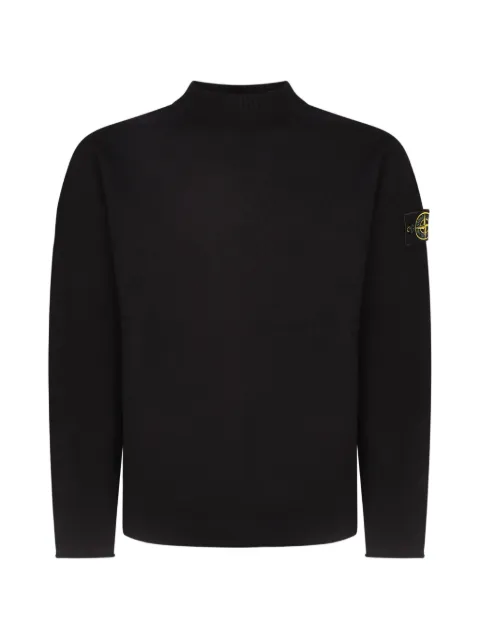 Stone Island logo-patch high-neck sweater