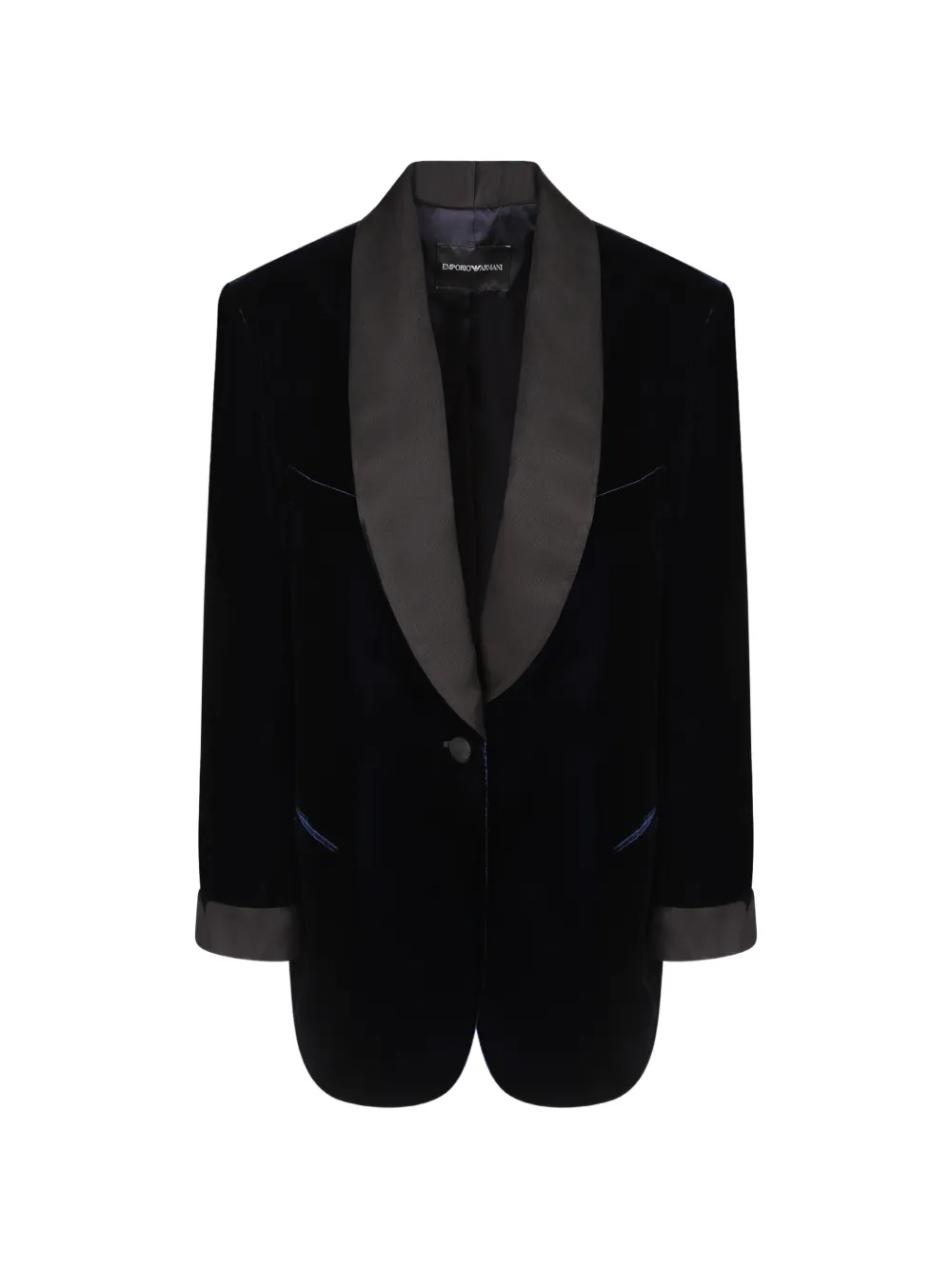 Emporio Armani velvet shawl-lapel jacket - Blu