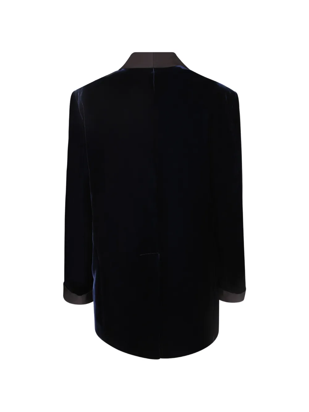 Emporio Armani velvet shawl-lapel jacket Blauw
