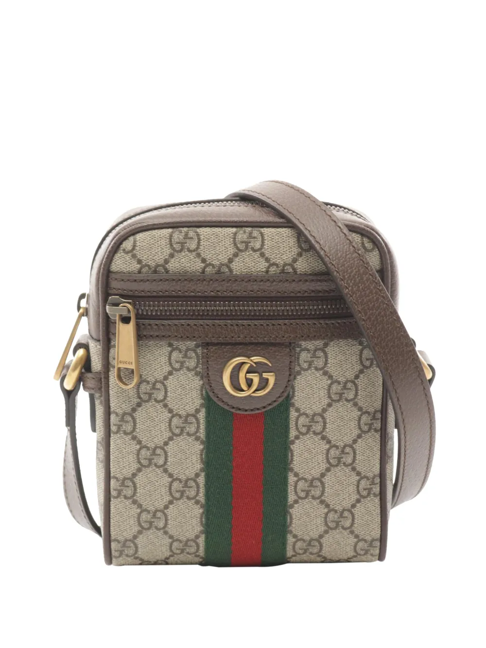 Gucci Pre-Owned 2016-2026 Mini GG Supreme Web Ophidia crossbody bag - Toni neutri
