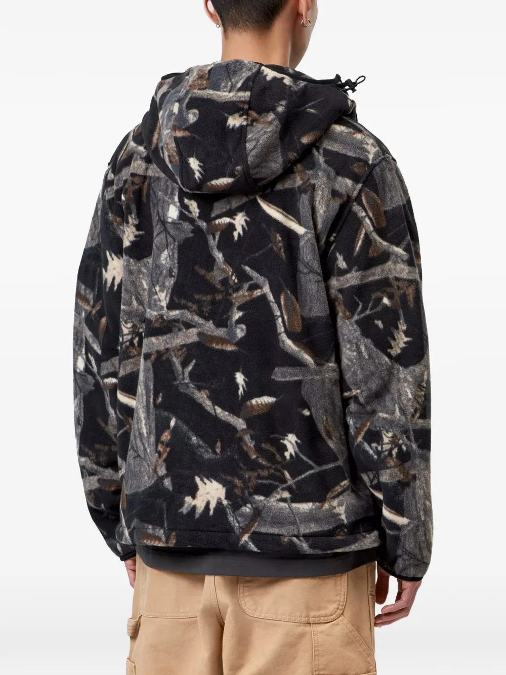 Carhartt WIP Belvin Liner jack met capuchon en camouflageprint Zwart