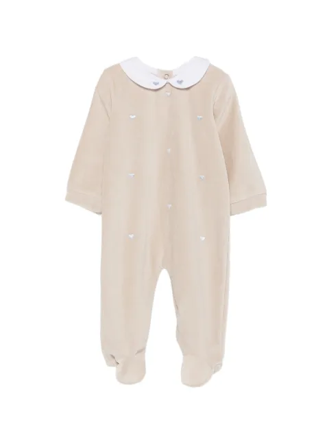 Siola heart-embroidered Peter Pan collar romper