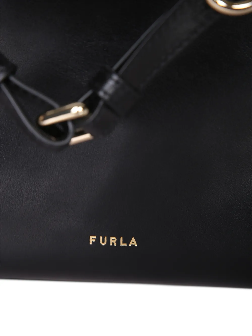 Furla Leren rugzak met logoprint Zwart