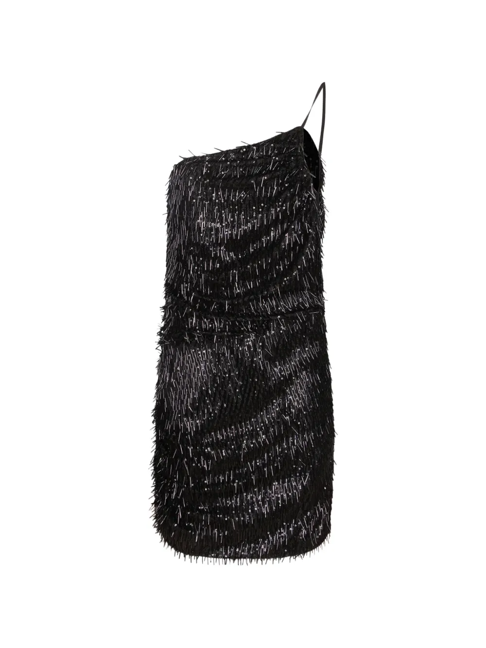 Amen Sequin-embellished One-shoulder Mini Dress In Black