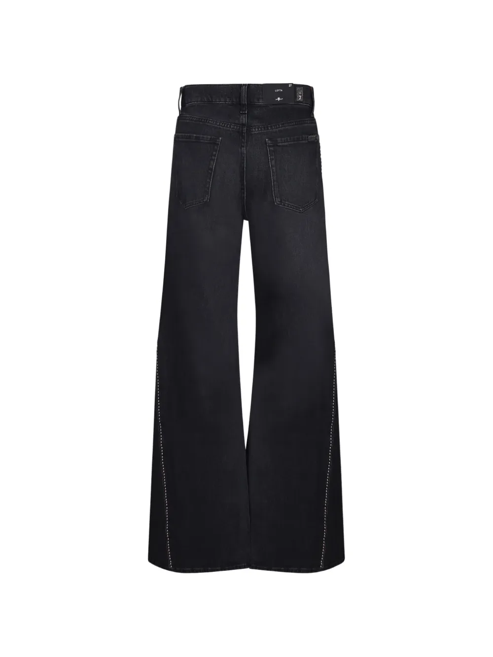 7 For All Mankind Lotta jeans met wijde pijpen en verfraaid met studs Zwart