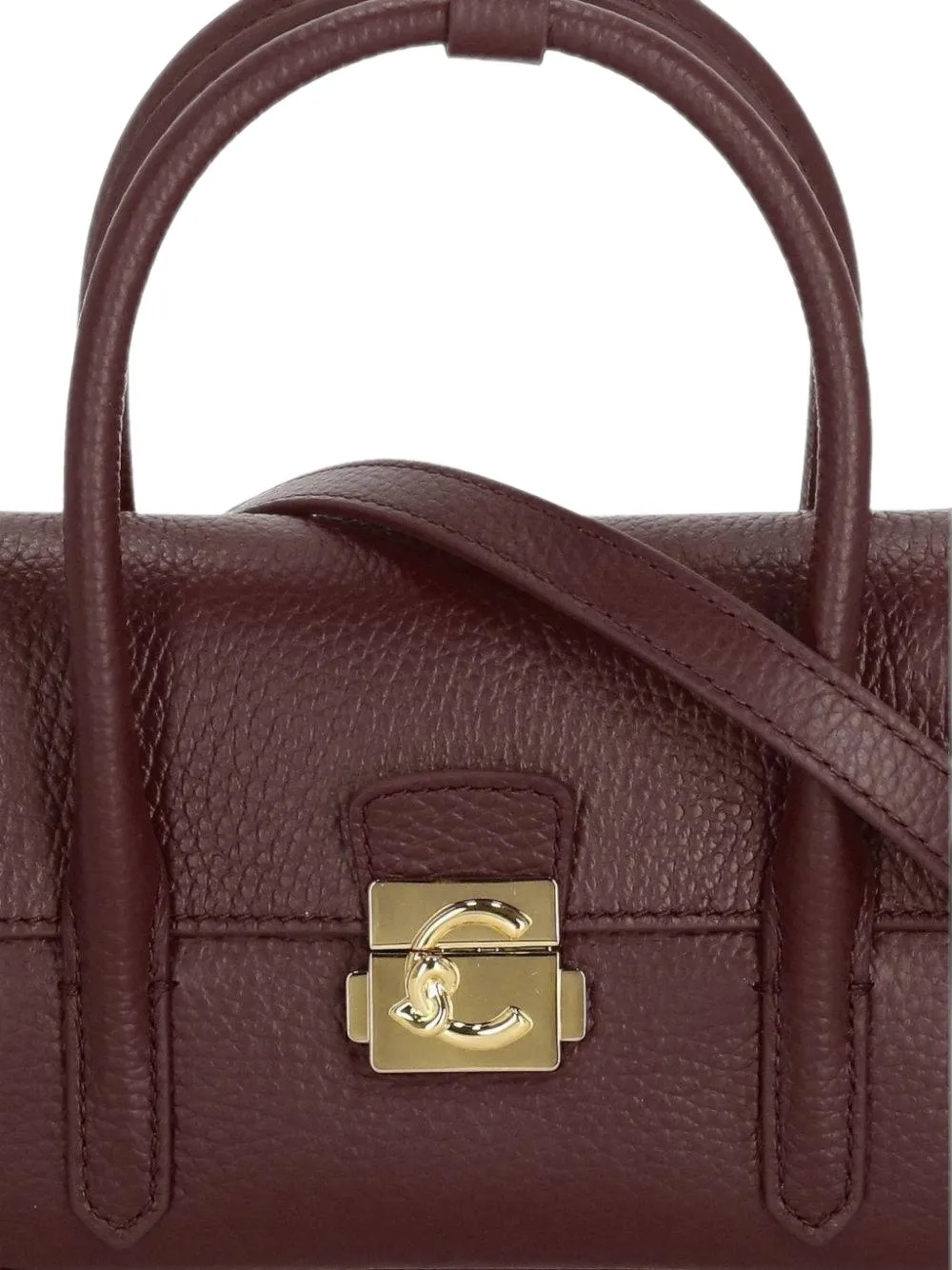 Coccinelle C-Me mini-shopper van leer met textuur Rood