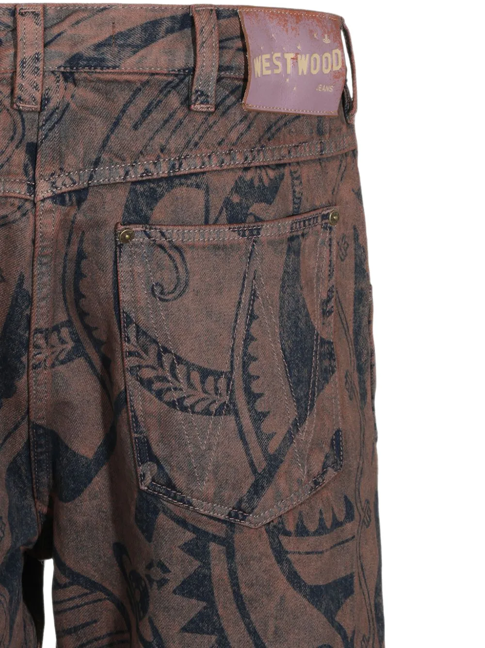 Vivienne Westwood Bizarre straight jeans met print Bruin