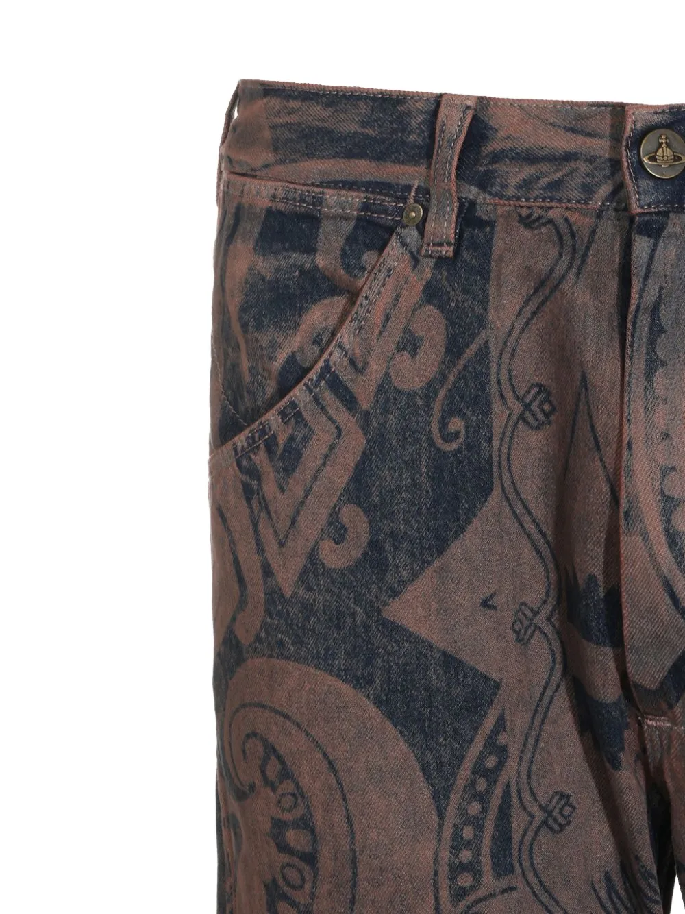 Vivienne Westwood Bizarre straight jeans met print Bruin
