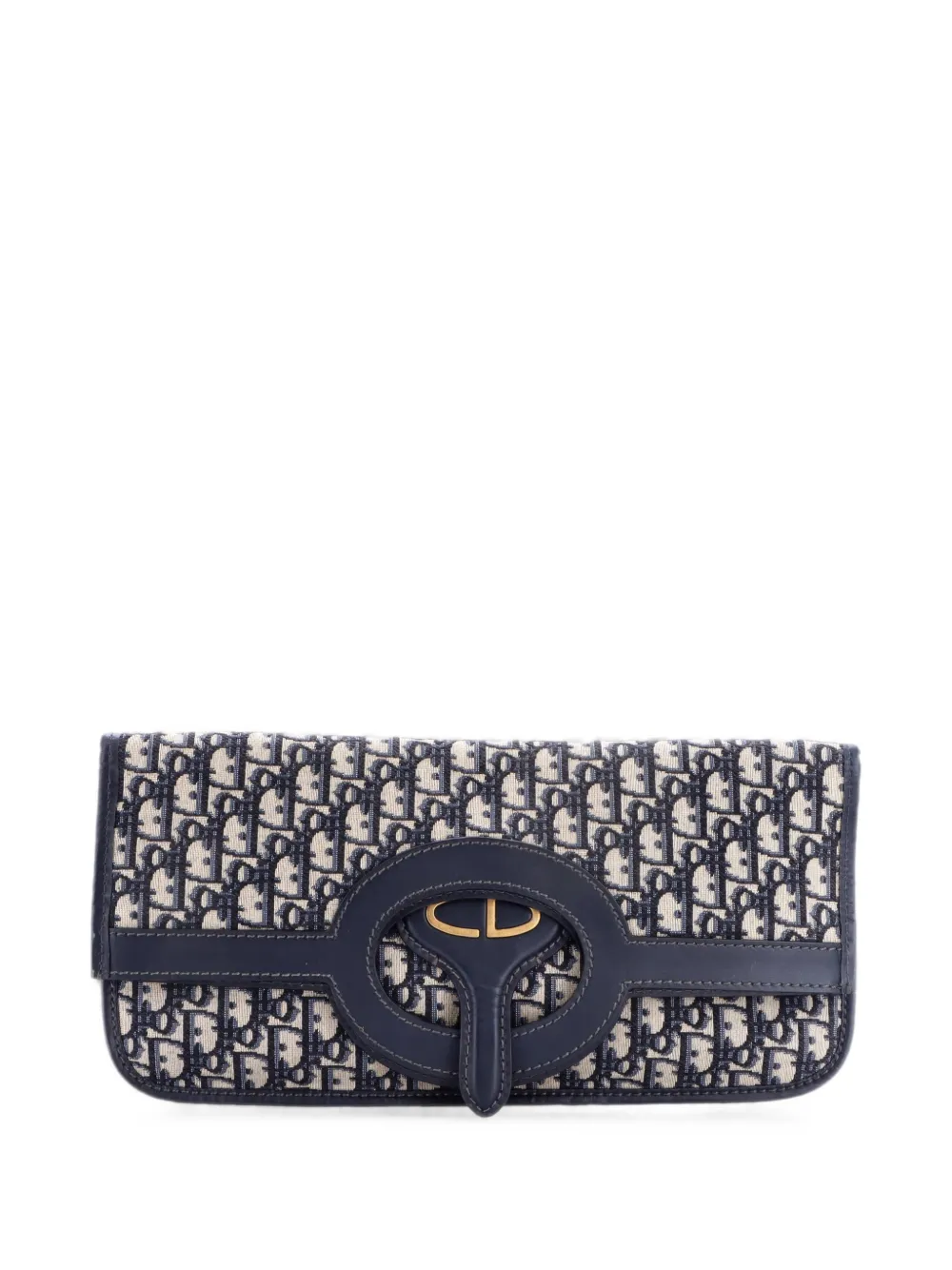 Christian Dior Pre-Owned Fold Over Oblique Canvas clutch bag - Blu