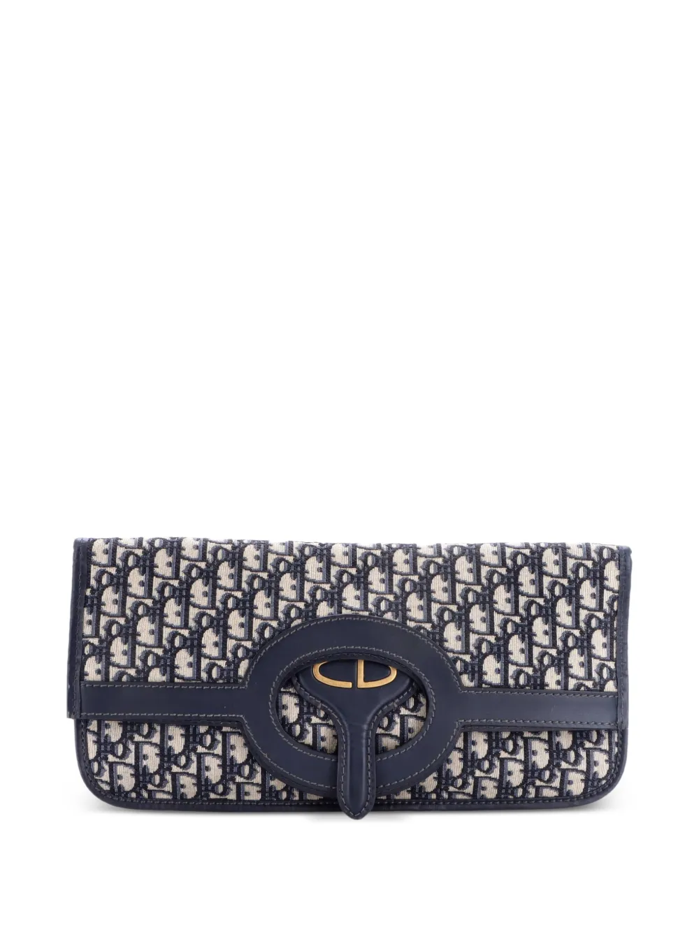 Christian Dior Pre-Owned Fold Over Oblique Canvas clutch bag - Blu